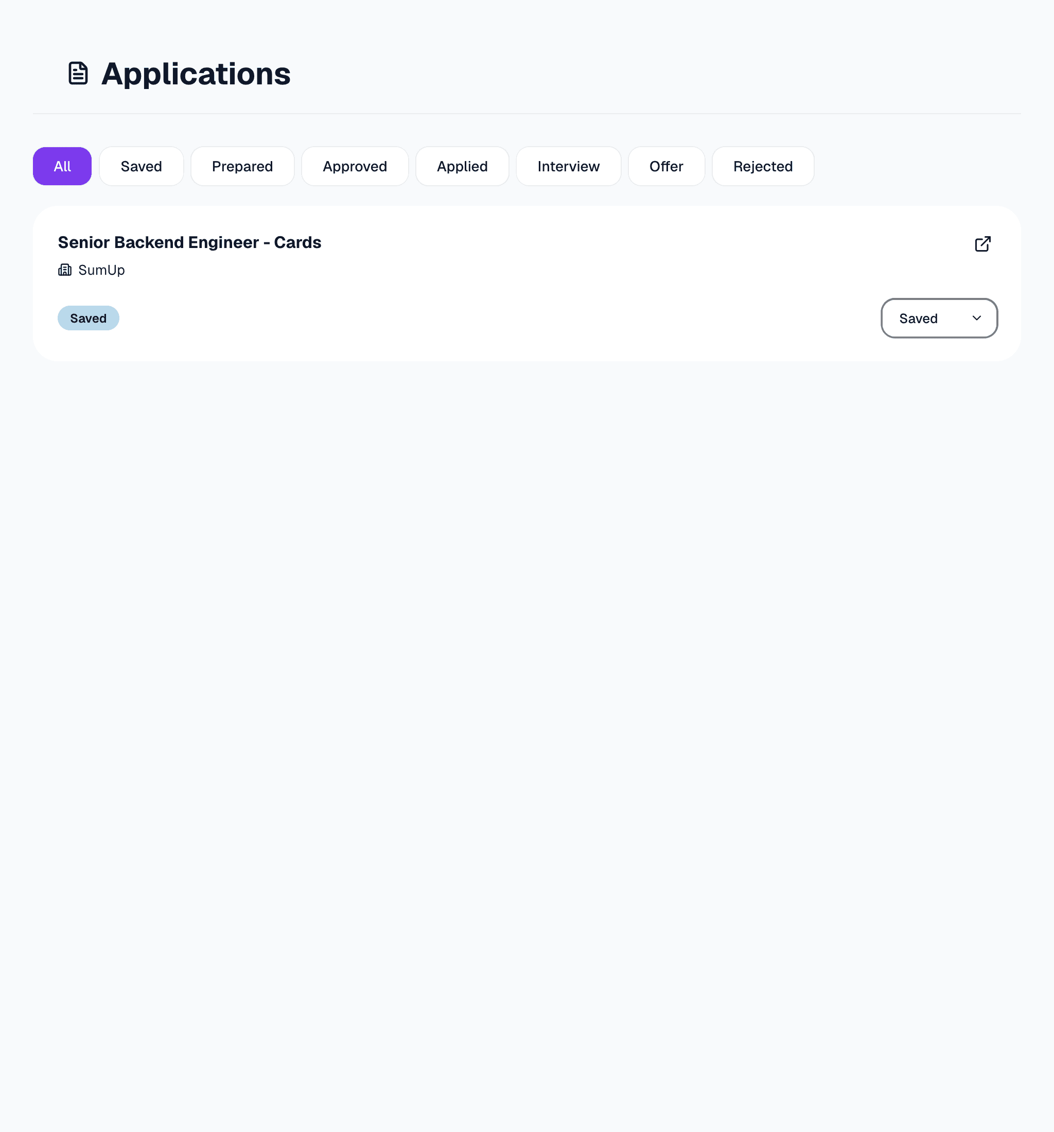 Keep your entire search organized — Applyqik screenshot